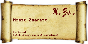 Moszt Zsanett névjegykártya